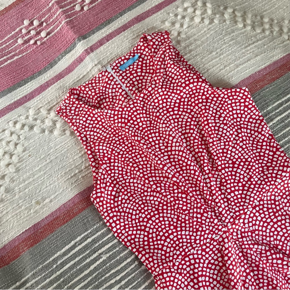 J. McLaughlin Red and White Patterned Dress